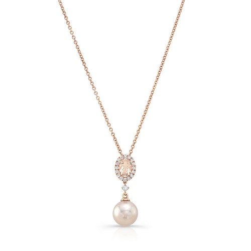 Rosa perla morganite collana - rosa,