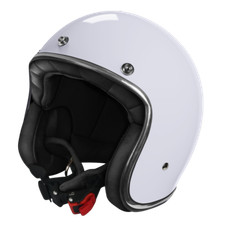 CASCO JET MOTO STORMER QUARTZ WHITE PEARLY CAFE RACER CUSTOM VINTAGE RETRO