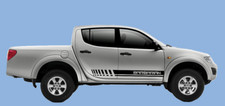 Mitsubishi L200 BARBARIAN coppia strisce laterali/grafica/adesivi decalcomanie 4x4