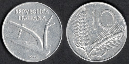 Italia lire 1974 - italia, 10