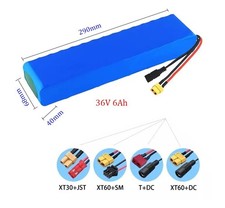 BATTERIA 36 VOLT 6Ah 36V 6000ma E-BIKE TOP LITIO BMS MONOPATTINO ELETTRICO