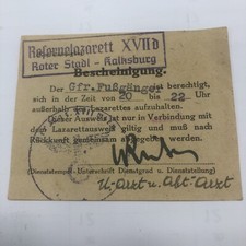 Seconda Guerra Mondiale II WW Permesso speciale Con Timbro nazista