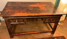 Grande tavola scrivania tibetana  originale importata Nepal antica