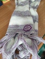 Sciarpa cappello invernale bambine lana lilla bianco