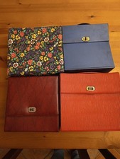 VALIGETTA PORTA DISCHI VINILE LOTTI DI 4 . VALIGETTA TRASPARENTE A VENTAGLIO ECC