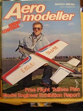 AEROMODELLER MODEL AIRCRAFT MAG MARCH 1980 & ROUND THE POLE ELECTRIC RACER PLAN