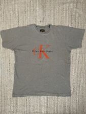 T-shirt Calvin Klein Vintage Uomo Maglia Grigia Stampa