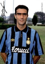 Cartolina Inter Giuseppe Bergomi con autografo stampato