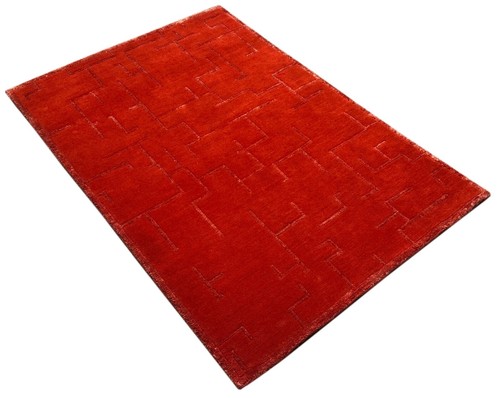 Rosso tappeto nepal - tappeto, annodato