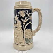 Boccale da birra in ceramica tedesco vintage da collezione 1 Litro Brocca