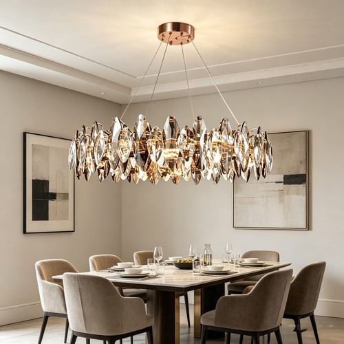 Lampadario cristallo oro