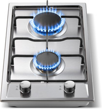Piano Cottura 2 Fuochi Gas, Piano Cottura 30Cm Incasso, Acciaio Inossidabile For