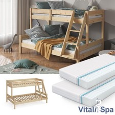 Letto a soppalco per bambini a castello Everest naturale con materassi VitaliSpa