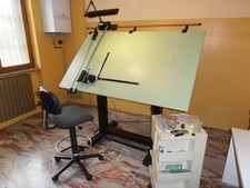 Tavolo da disegno Bieffe a molle 170 x 100 con tecnigrafo Zucor, tutto perfetto