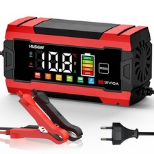 Husgw 12V 10A Caricabatterie per Auto，LiFePO4 Caricabatteria per Moto Processo