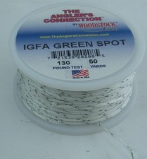 Woodstock Greenspot Filo Intrecciato IGFA Dacron 50 Yd 130 Lb Test