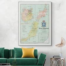 Mappa xix secolo delle isole - mappa,