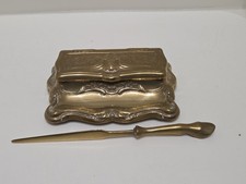 Calamaio in Ottone con Tagliacarte Vintage 