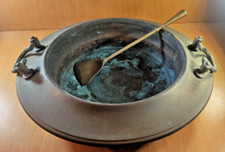 braciere in ottone e rame con paletta bronzo