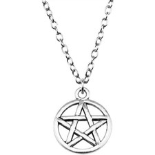 Collana con pentacolo - pentacolo, argento