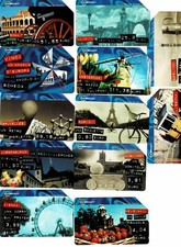 Max51 -LOTTO 12 SCHEDE USATE LE CAPITALI DELL'EURO CON ROMA DA 15000