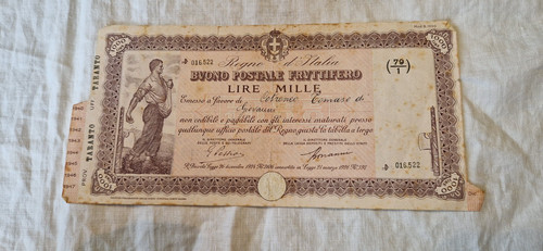 Buono postale fruttifero anni - buono,