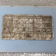 OCCHIEPPO INFERIORE (BIELLA)-TARGA TRASPORTO MERCI-EPOCA