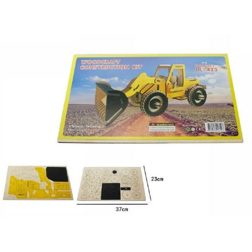 Puzzle legno escavatore - 3d,