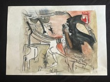 WILFREDO LAM disegno e quadro