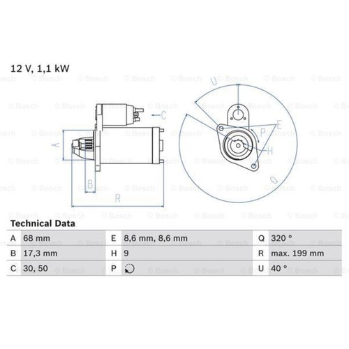 Bosch starter anlasser 1kw - starter,