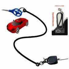 x Portachiavi In Silicone Block Shaft Auto Filo Nero Corda Gancio Laccetto dfh