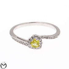 Anello cuore in oro bianco 18 Kt 750 con topazio e diamanti 0,14 ct -31/ST-