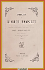 EPISTOLARIO DI GIACOMO LEOPARDI Volume 2 1856 Le Monnier Libro antico
