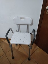 Sedia per doccia disabili con schienale e braccioli imbottiti alluminio 