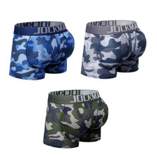 3PCS Slip Boxer Uomo Sportivo con Imbottito Rimovibile Glutei Pad Intimo