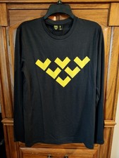 Black Crows Chevron LS Tee Camicia Lana Merino Nero Giallo Uomo Nuova Small