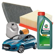 Kit Tagliando Ford Fiesta VI 1.5 Tdci 75cv 55kw + 4 Lt Castrol Magnatec 5w30 A5