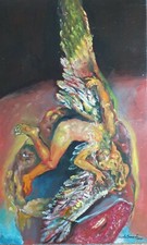 Quadro a olio   Angelo caduto