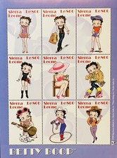 SIERRA LEONE BETTY BOOP FRANCOBOLLI FOGLIO 2000 MNH PERSONAGGIO ANIMATO DEI CARTONI ANIMATI #2288