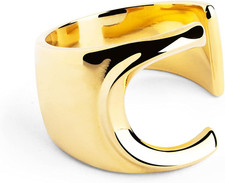 - Anello Personalizzato Letter Signet Oro - Anello Massiccio Regolabile - Ottone