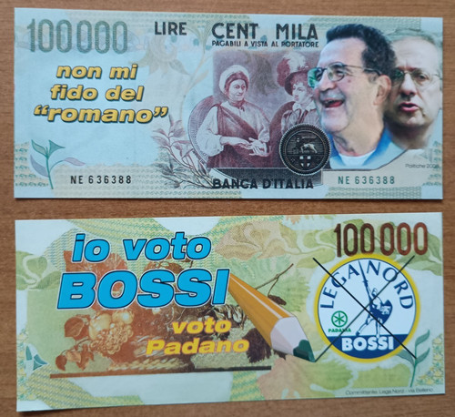 Banconota lega nord - lega,