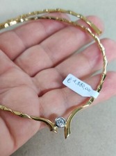 Collier vintage anni '80 in Oro giallo e diamante da 0,25 Ct -peso gr. 18,76-