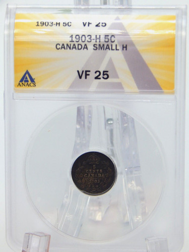 1903 canada anacs moneta - canada, 5¢anacs