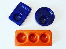 ? Ceramica Brambilla Design Angelo Mangiarotti 1969 Set 3 porta uovo ceramica