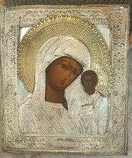 Icona russa antica madre - antica, di