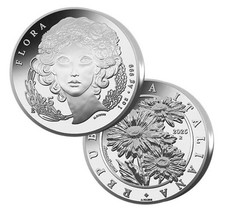 ITALIA 2025 SERIE FLORA & FAUNA LA MARGHERITA 1 OZ ARGENTO SILVER 0,25 EURO