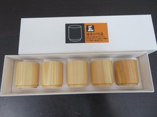 Set 5 tazze da sake Hinoki in