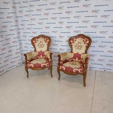 Coppia Poltrone Luigi Filippo in Stile Metà 900 Italia