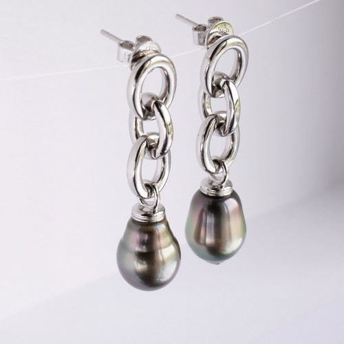 Orecchini goccia con perle - a,