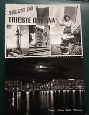 TRIESTE SALUTI DA TRIESTE ITALIANA + STORIA POSTALE AMG - FTT 1954 BL